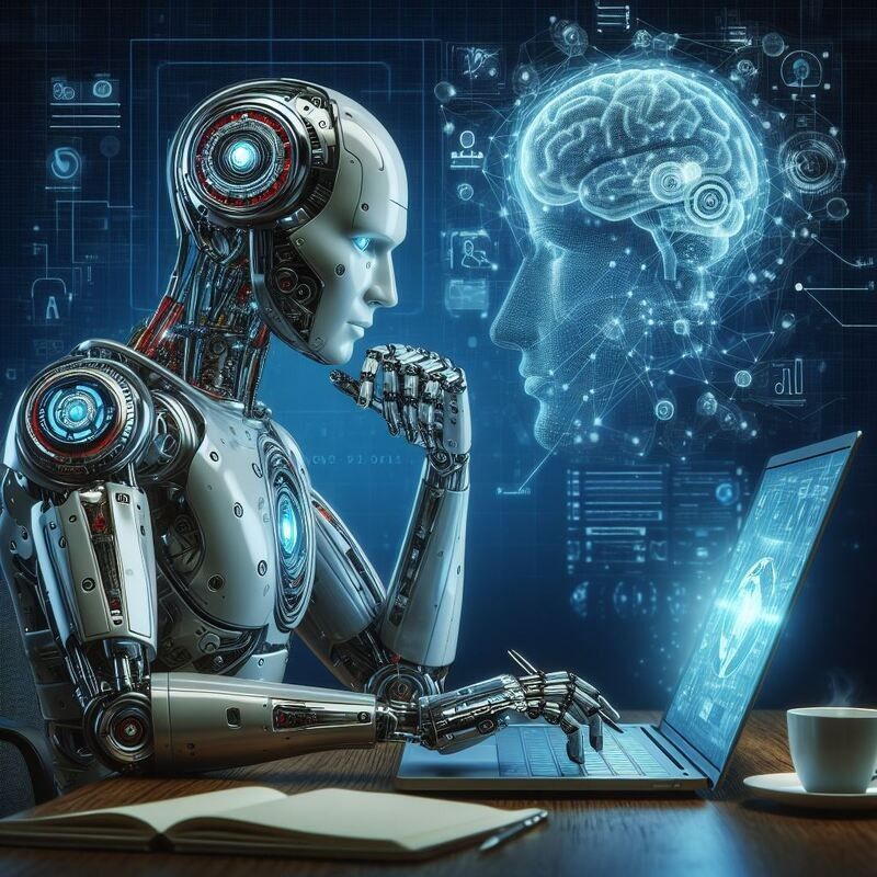 AI automation workspace with business planning and digital tools