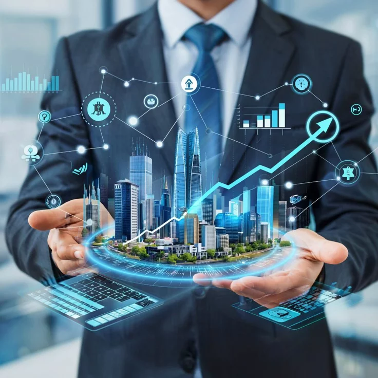 Consultant reviewing a digital transformation plan with a client