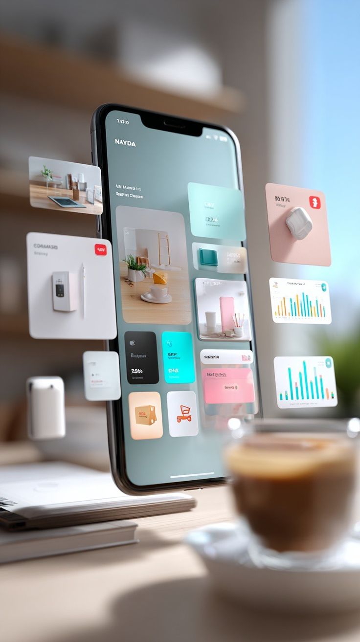 Mobile app product interface on a smartphone